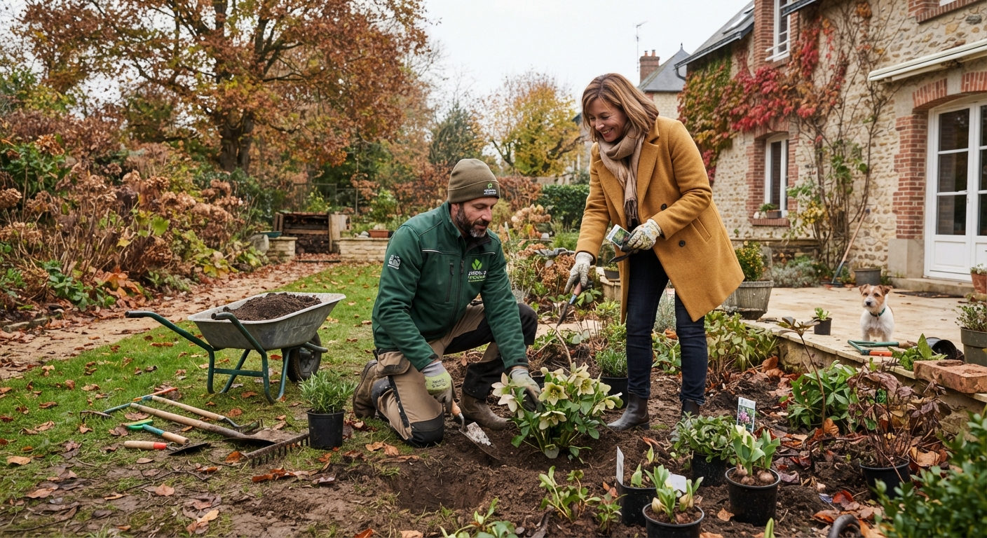 Refaire son jardin pour l'année prochaine : plantation d'automne dans un jardin paysager